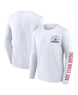 Men's Fanatics White Chicago Sox Pressbox Long Sleeve T-shirt