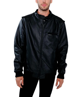 Members Only Big & Tall Faux Leather Iconic Racer Jacket