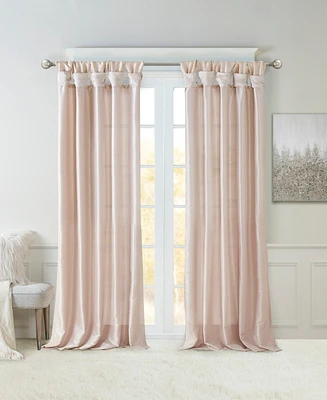 Madison Park Emilia Twist Tab Lined Window Curtain Panel, Single Curtain with Privacy Lining for Bedroom and Living Room, 108 inch length Single Curta