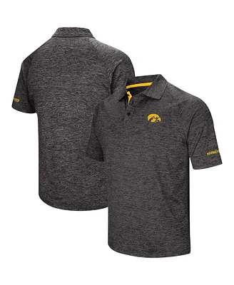 Men's Colosseum Black Iowa Hawkeyes Big and Tall Down Swing Polo Shirt