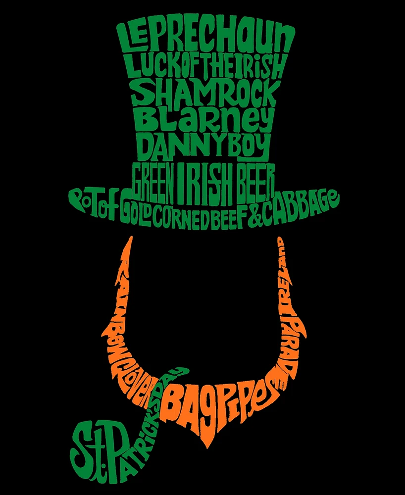 La Pop Art Women's Leprechaun Word V-neck T-shirt