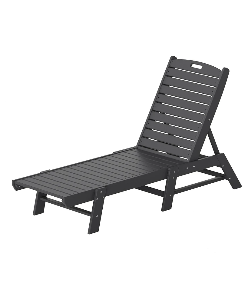 WestinTrends Poly Reclining Outdoor Patio Chaise Lounge Chair Adjustable