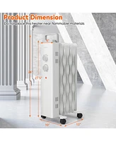 1500W Oil Filled Space Heater Electric Oil Radiant Heater