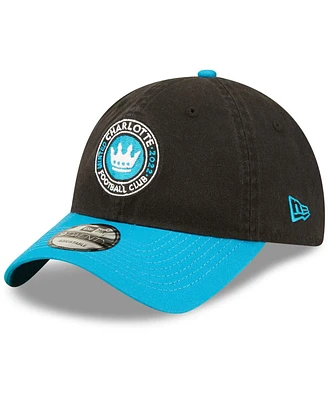 Men's New Era Black, Blue Charlotte Fc Team 9TWENTY Adjustable Hat