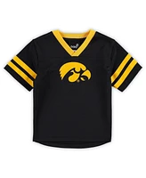 Preschool Boys Black, Gold Iowa Hawkeyes Red Zone Jersey and Pants Set