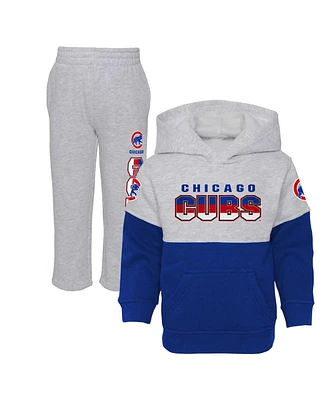 Toddler Boys and Girls Royal, Heather Gray Chicago Cubs Two-Piece Playmaker Set