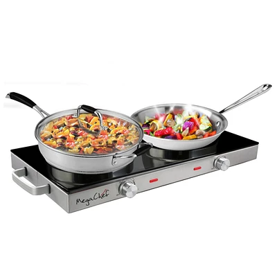 MegaChef 1700 Watt Ceramic Infrared Double Electric Cooktop