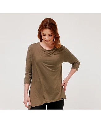 Rebody Active Women's Anen Side Tie 3/4 Sleeve Top