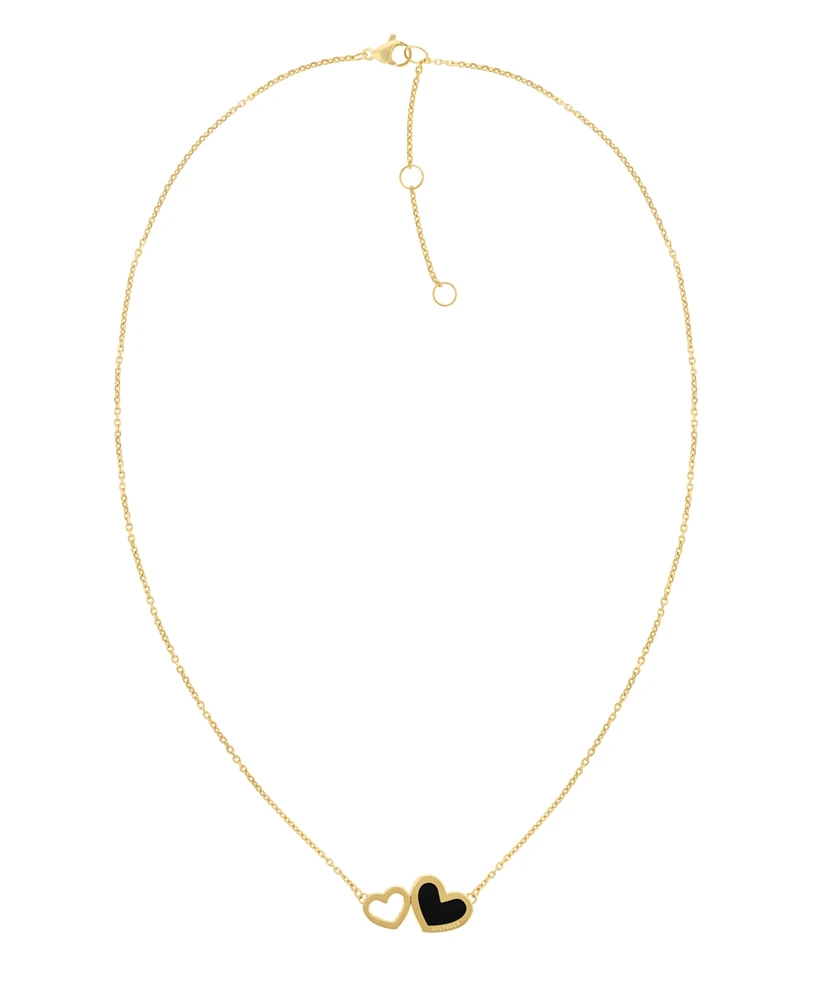 Tommy Hilfiger Enamel Heart Necklace in 18K Carnation Gold Plated