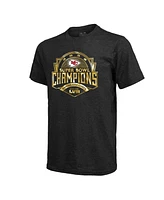 Men's Majestic Threads Black Kansas City Chiefs Super Bowl Lvii Champions Luxe Foil Tri-Blend T-shirt