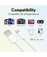 Overtime Apple MFi Certified iPhone 11/Xr/Se/10/8 10ft Charging Cable | Usb to Lightning Cable for iPhone - White