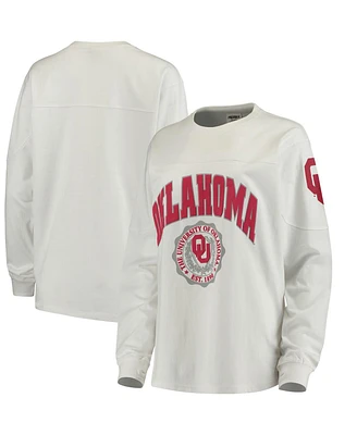 Women's White Oklahoma Sooners Edith Long Sleeve T-shirt