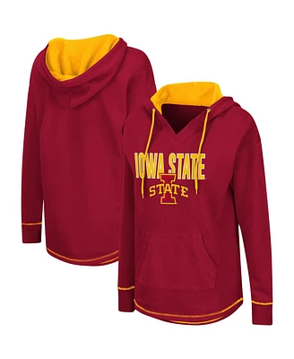 Women's Colosseum Cardinal Iowa State Cyclones Tunic Pullover Hoodie