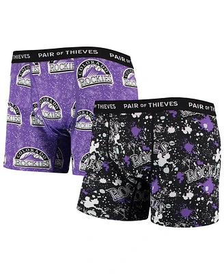 Men's Pair of Thieves Black and Purple Colorado Rockies Super Fit 2-Pack Boxer Briefs Set