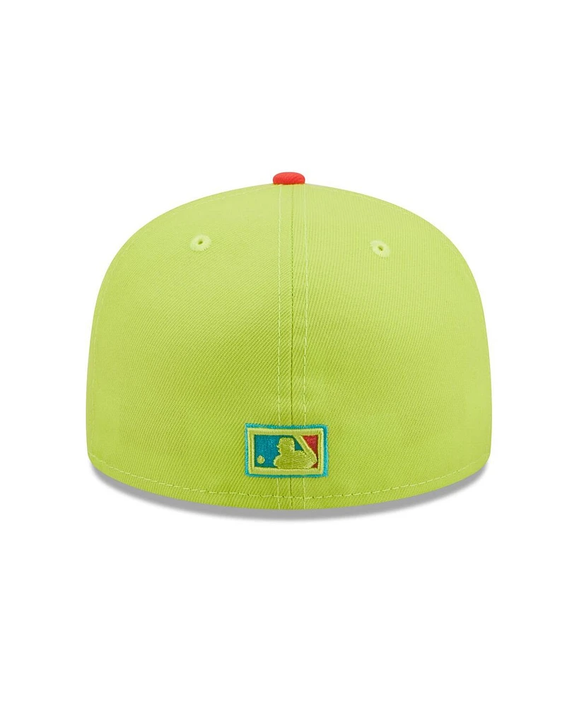 Men's New Era Green and Red Washington Nationals 2008 Inaugural Season Cyber Highlighter 59FIFTY Fitted Hat