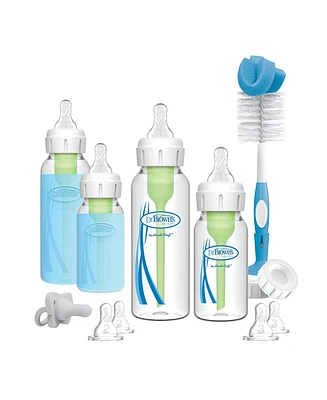18 Piece Anti-Colic Options+ Narrow Glass Baby Bottle Starter Set