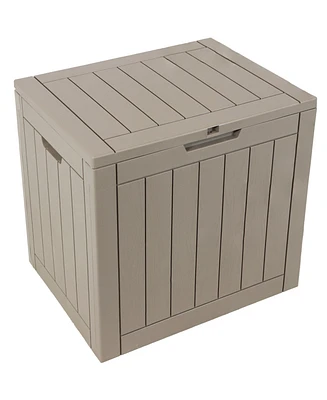 Lockable Outdoor Small Deck Box with Storage and Side Handles - 32-Gal.