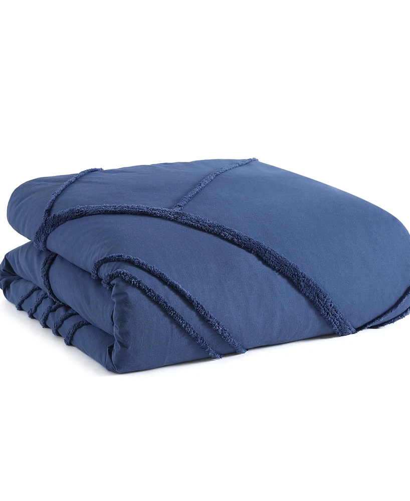 Dkny Chenille Block 3 Piece Comforter Set