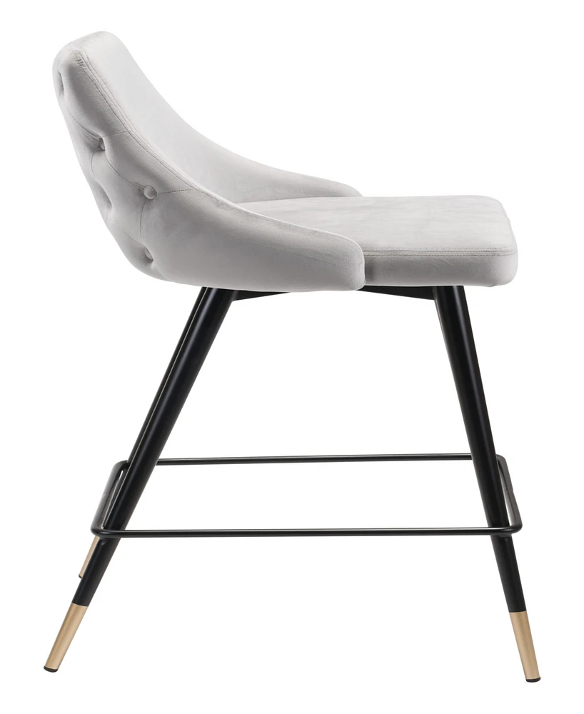 Zuo 36" Steel, Polyester Piccolo Pencil Legs Counter Chair