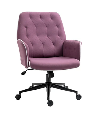 Vinsetto Mid-Back Tufted Spandex Office Computer Swivel Chair,