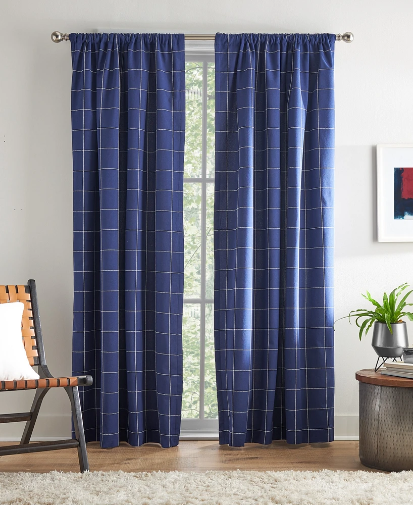Tommy Hilfiger Big Check Pole Top Blackout 2-Piece Curtain Panel
