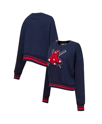 Women's Pro Standard Navy Boston Red Sox Mash Up Pullover Sweatshirt