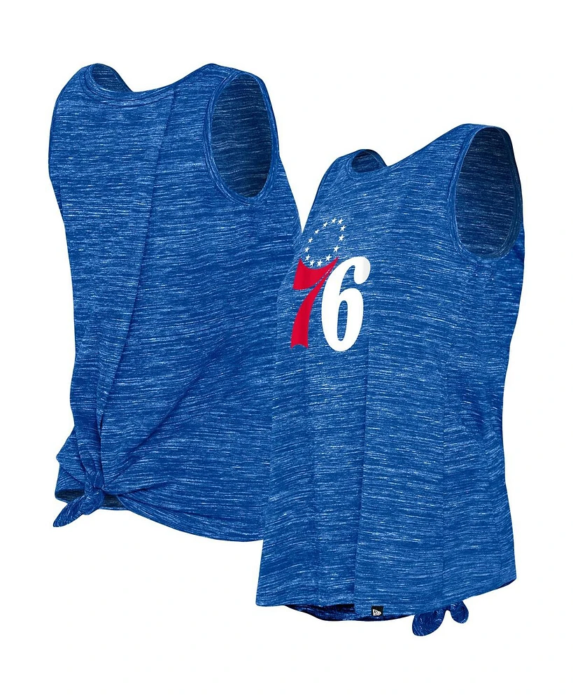 Women's New Era Royal Philadelphia 76ers Space Dye Active Tank Top