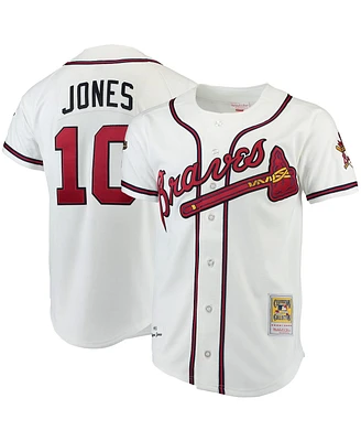 Men's Chipper Jones Mitchell & Ness White Atlanta Braves Authentic Jersey