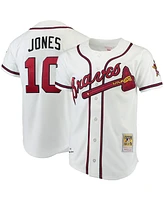Men's Chipper Jones Mitchell & Ness White Atlanta Braves Authentic Jersey