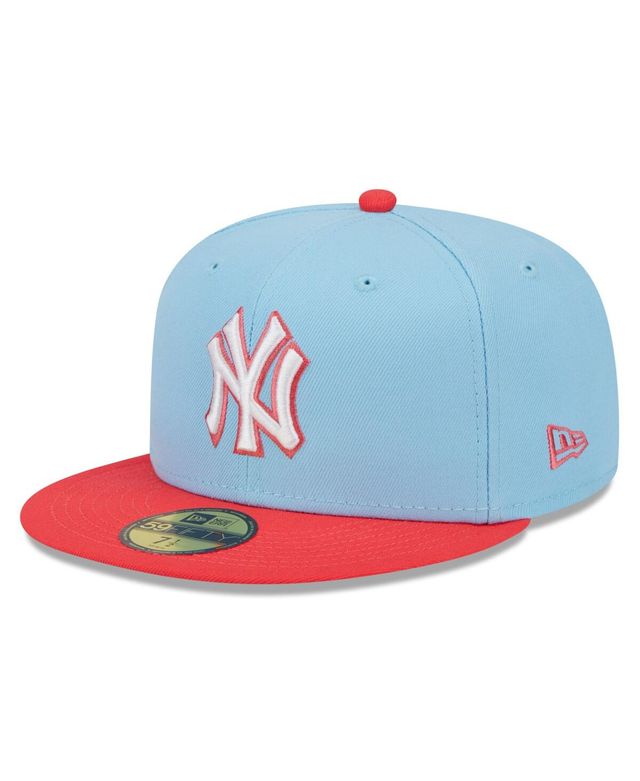 Men's New Era Light Blue and Red York Yankees Spring Color Two-Tone 59FIFTY Fitted Hat