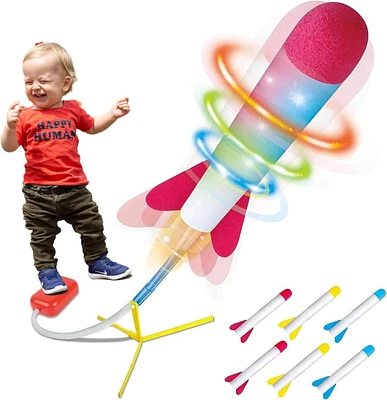 Play22usa Toy Rocket Launcher Led - Jump Rocket Set Includes 6 Rockets