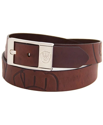 Men's Brown Milwaukee Brewers Brandish Leather Belt