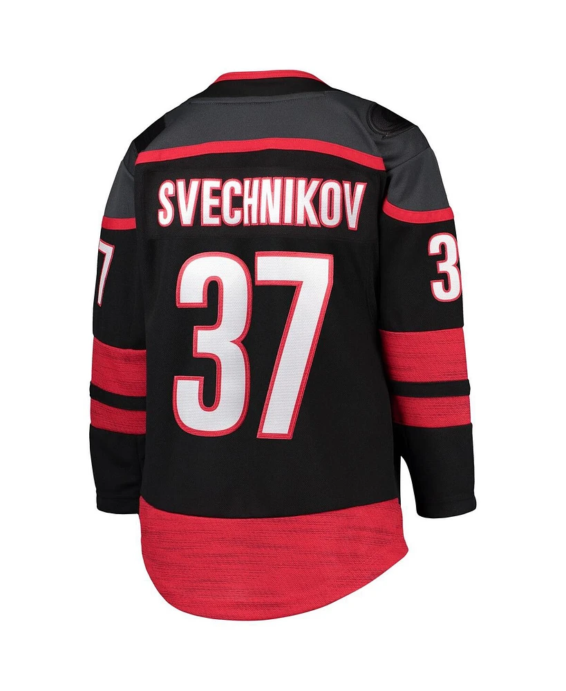 Big Boys and Girls Andrei Svechnikov Black Carolina Hurricanes Alternate Premier Player Jersey