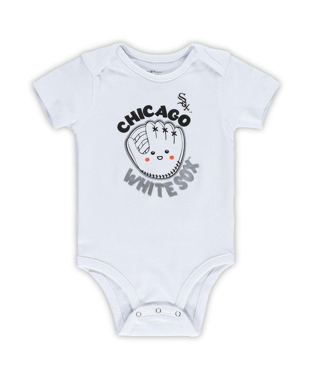 Infant Boys and Girls Black, White, Heathered Gray Chicago White Sox 3-Pack Change Up Bodysuit Set