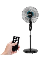16'' Adjustable Oscillating Pedestal Fan Dual Blades w/Remote Control