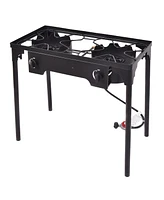 Double Burner Gas Propane Cooker Outdoor Camping Picnic Bbq Grill