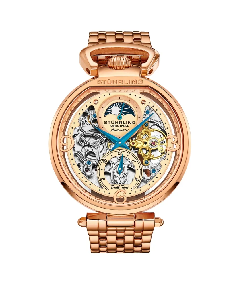 Stuhrling Men's Legacy Rose-Gold Stainless Steel , Rose-Gold Dial , 45mm Round Watch