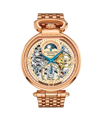 Stuhrling Men's Legacy Rose-Gold Stainless Steel , Rose-Gold Dial , 45mm Round Watch