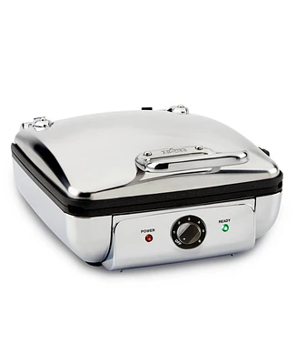 All-Clad Gourmet Mechanical Stainless Steel Belgian Waffle Maker with Removable Plates, 4 Slice