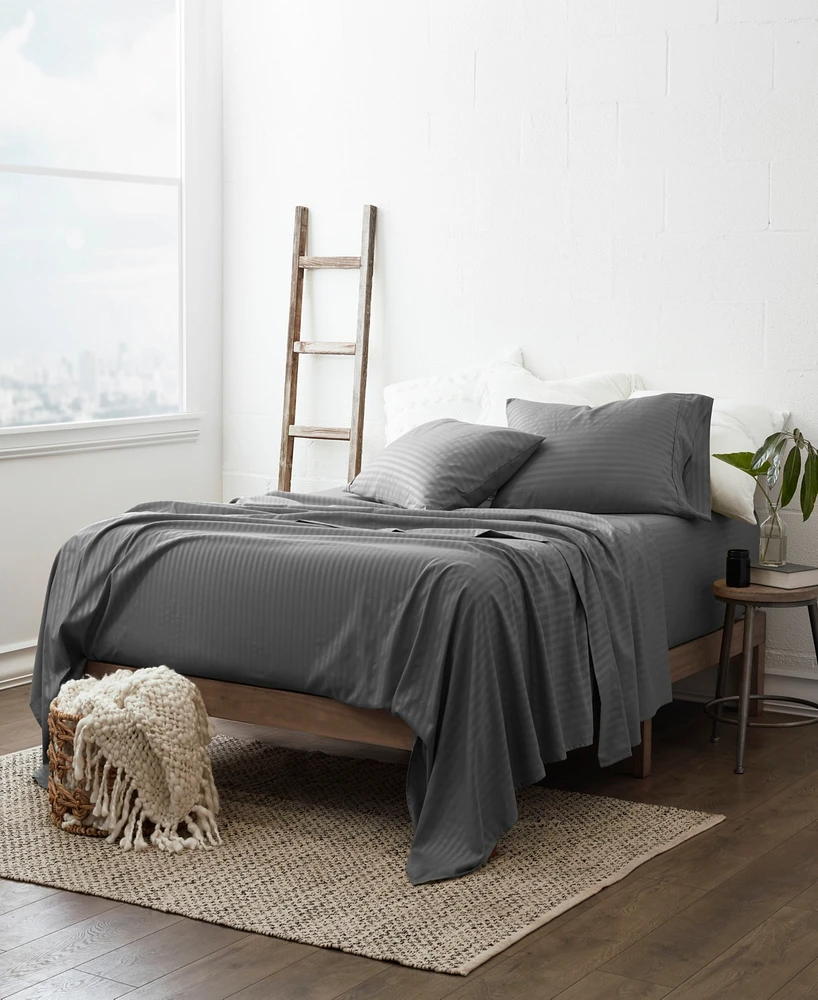 ienjoy Home Expressed Embossed Striped -Pc. Sheet Set