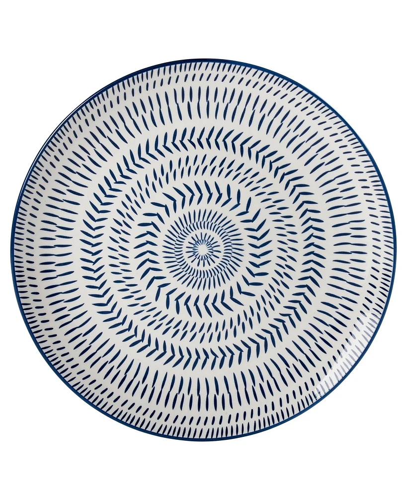 Tabletops Gallery Navy Pad Print 12 Pc. Dinnerware Set, Service for 4