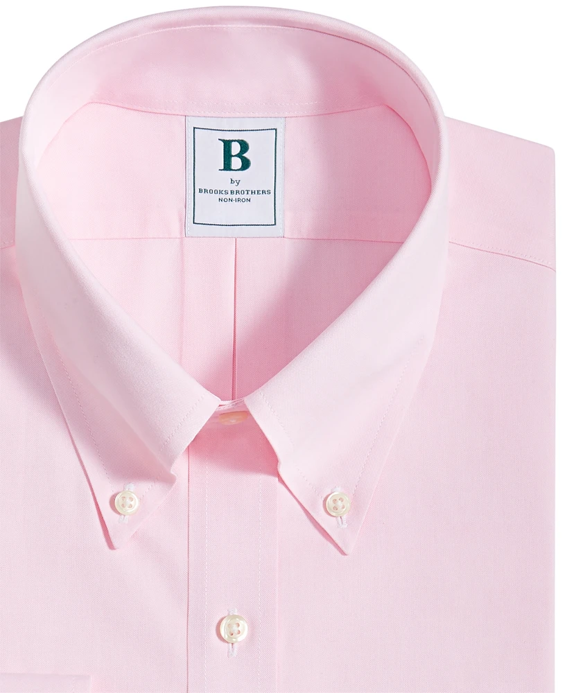 Men's Regular Fit Non-Iron Polo Button-Down Collar Solid Pinpoint Dress Shirt