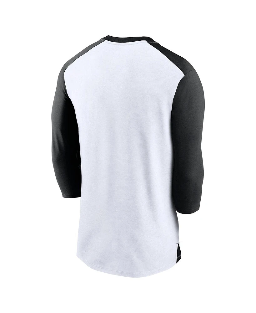 Men's Nike White, Black Pittsburgh Steelers Rewind 3/4-Sleeve T-shirt