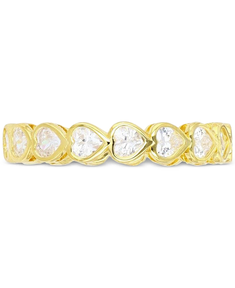 Cubic Zirconia Heart Band (Also Lab-Created Morganite)