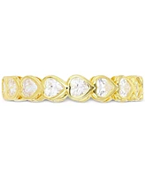 Cubic Zirconia Heart Band (Also Lab-Created Morganite)