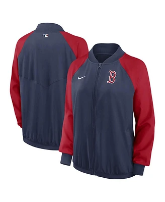 Women's Nike Navy Boston Red Sox Authentic Collection Team Raglan Performance Full-Zip Jacket