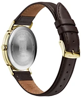 Bulova Men's Frank Lloyd Wright "April Showers" Brown Leather Strap Watch 39mm