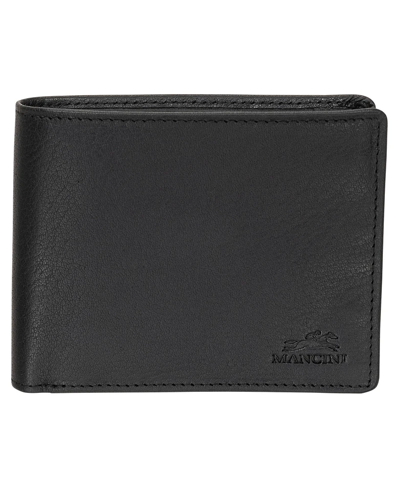 Mancini Men's Buffalo Rfid Secure Left Wing Billfold Wallet