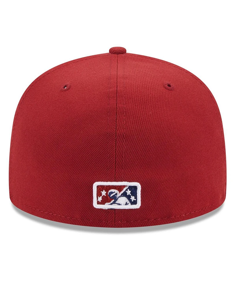 Men's New Era Red Lehigh Valley IronPigs Authentic Collection Alternate Logo 59FIFTY Fitted Hat