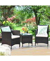 Outdoor 3 Pcs Pe Rattan Wicker Furniture Sets